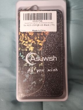Black Glitter Mosaic Phone Case - Sparkle Protective Cover - For Samsung A15